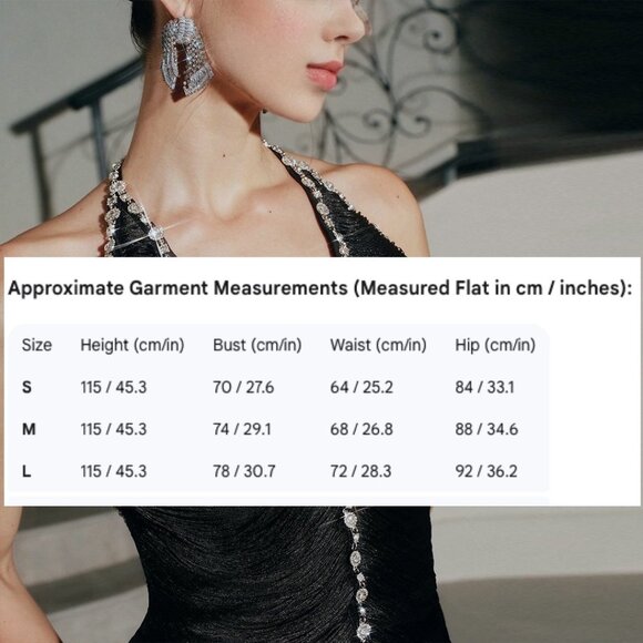 LUXE Rhinestone Fringe Bandage Gown - Black Halter Neck & Sparkle Evening Dress - Picture 11 of 11